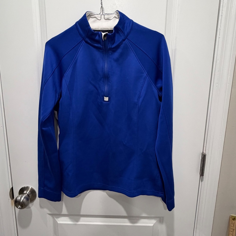 Zero Restriction Womens Quarter Zip Pullover Blue Performance Active Top Size M